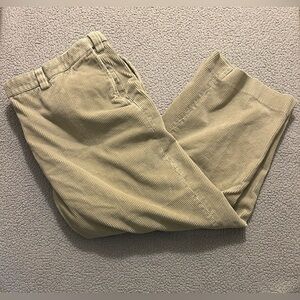 LL Bean Corduroy Pants Mens Size 46x28 Tan Comfort Waist Straight Leg Casual